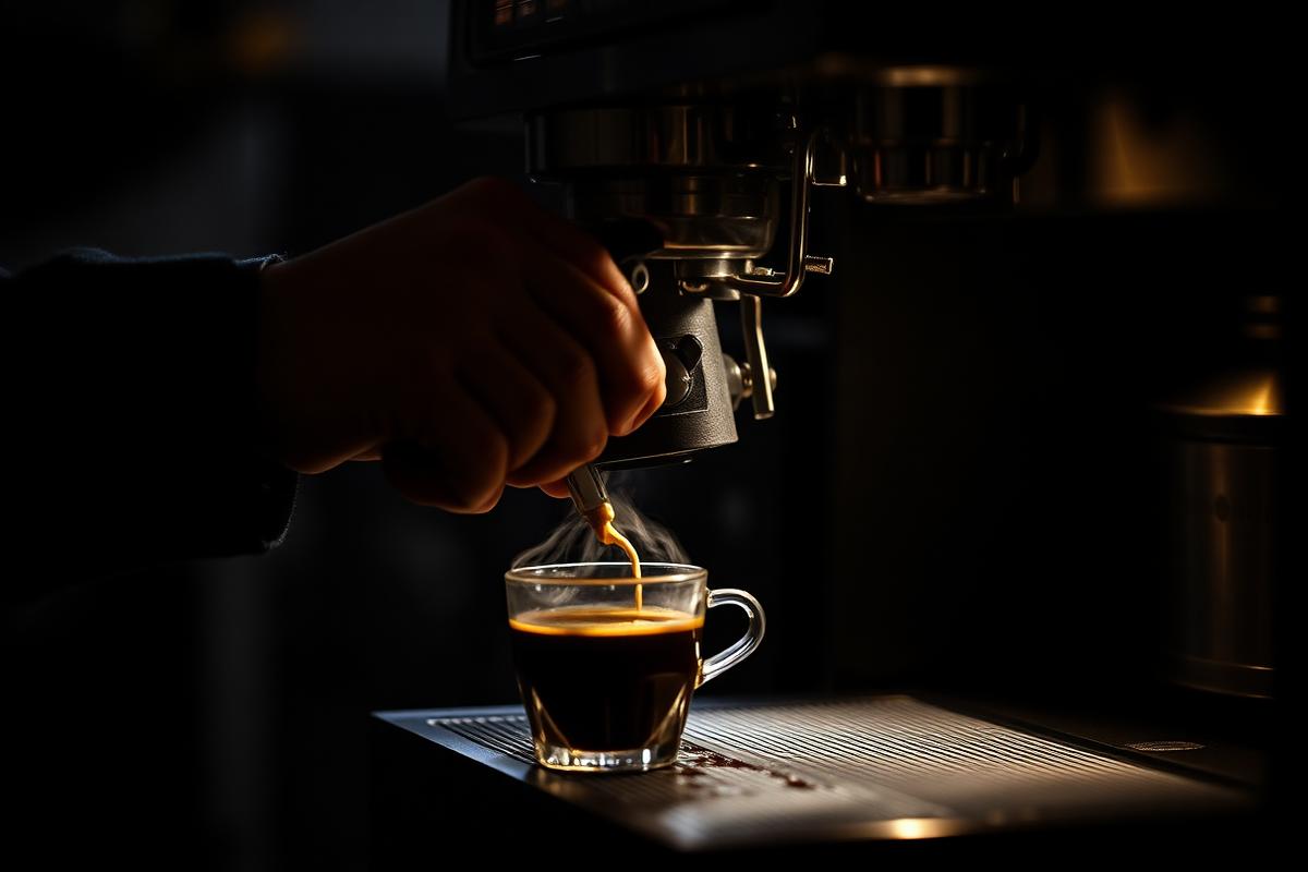 Barista crafting coffee
